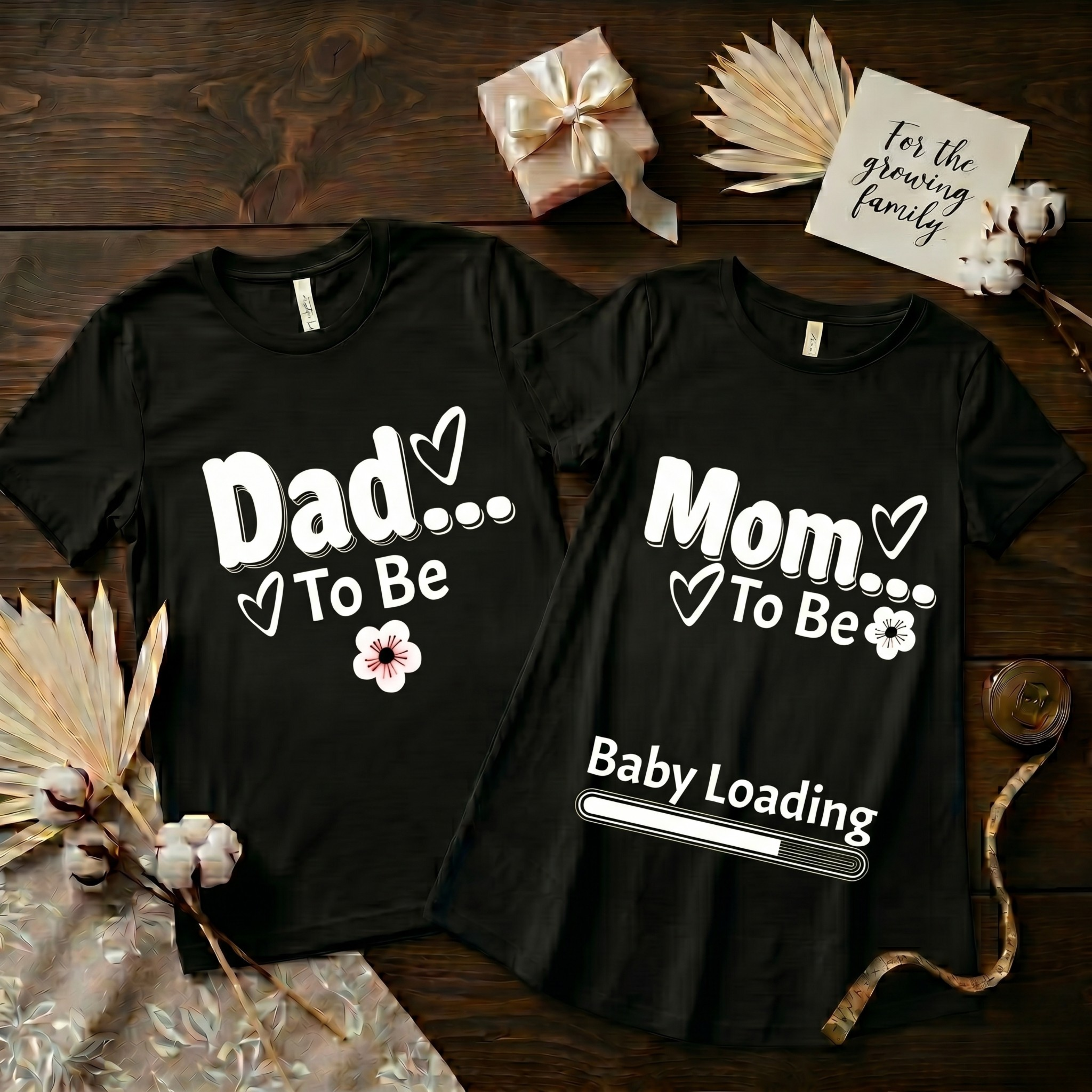 Dad/Mom To Be Black Tshirt & Dress