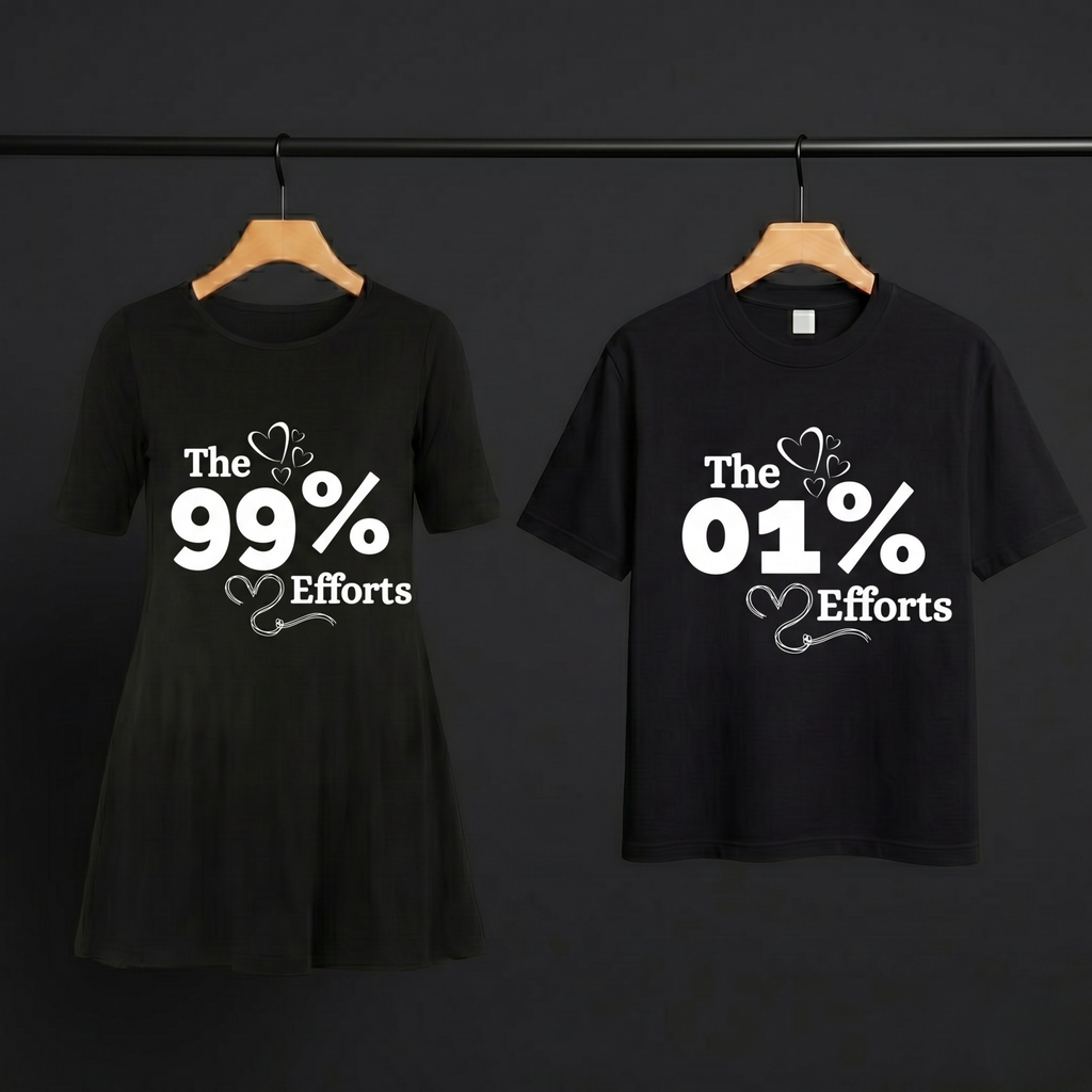 The Dad/Mom Efforts Black Tshirt & Dress