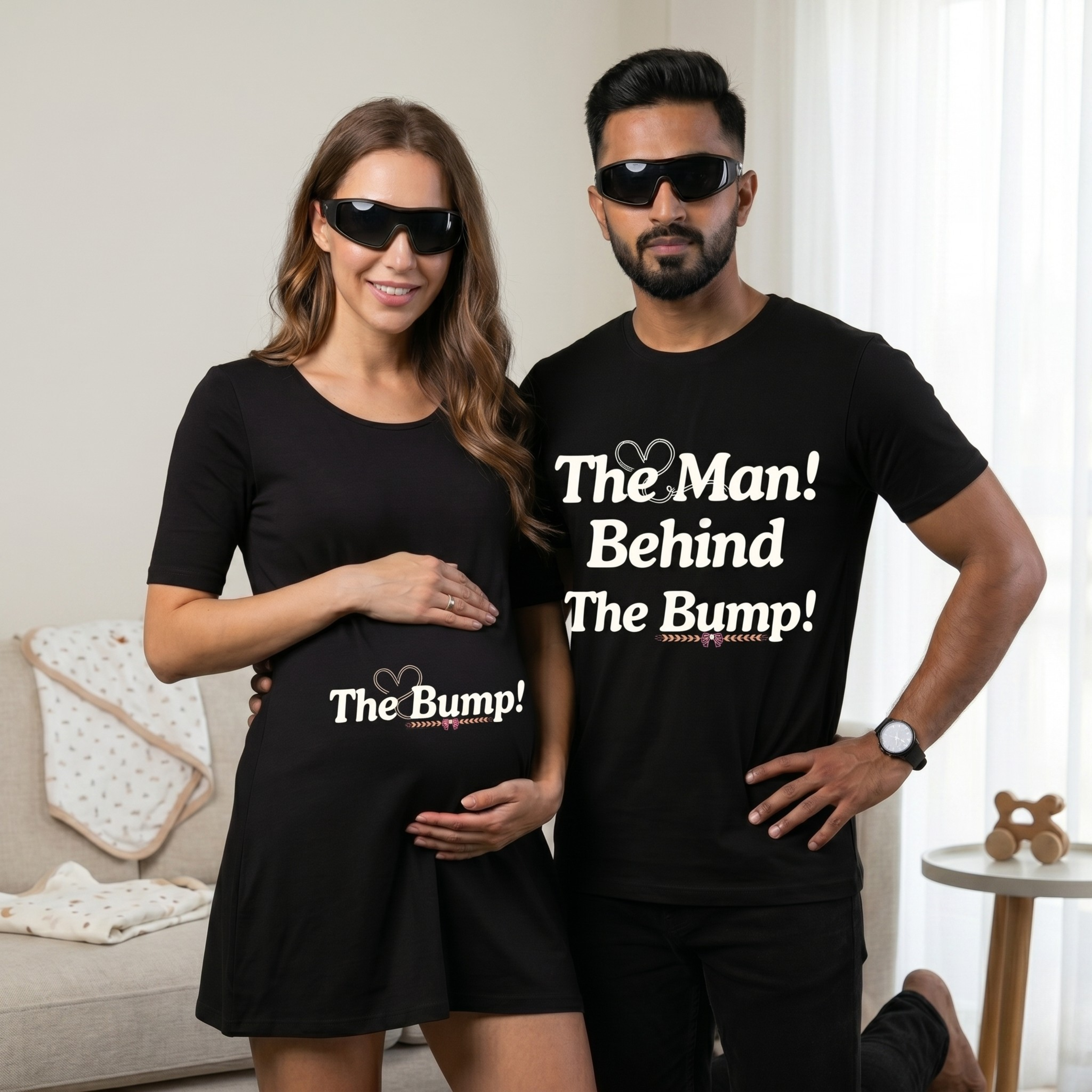 The Dad & Mom Bump Black Tshirt & Dress