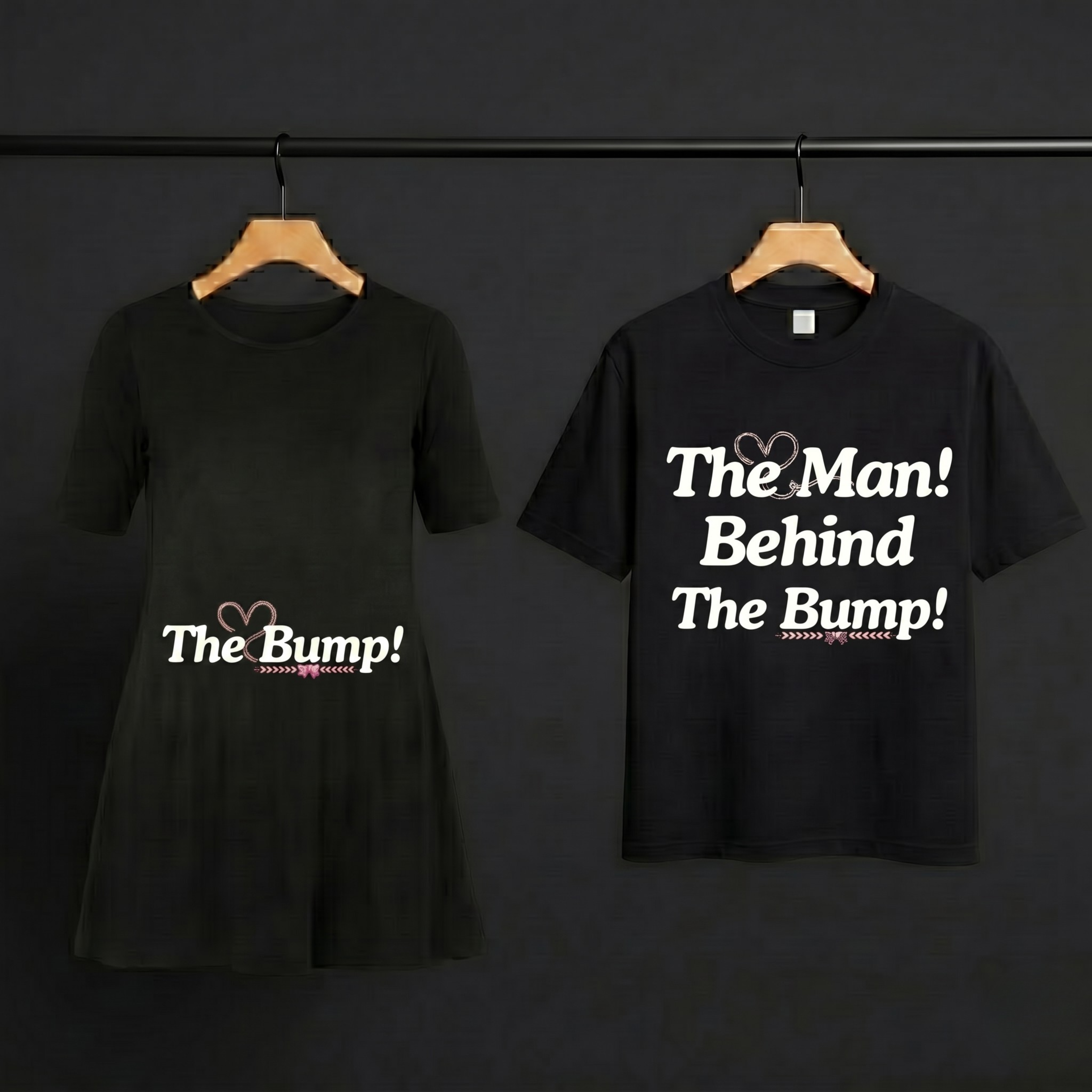 The Dad & Mom Bump Black Tshirt & Dress