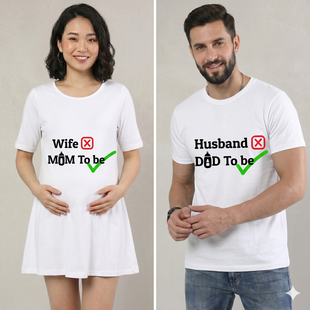 No More Husband-Wife White Tshirt & Dress