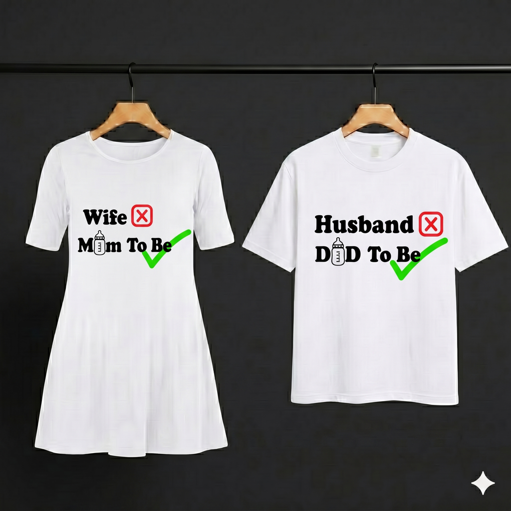 No More Husband-Wife White Tshirt & Dress