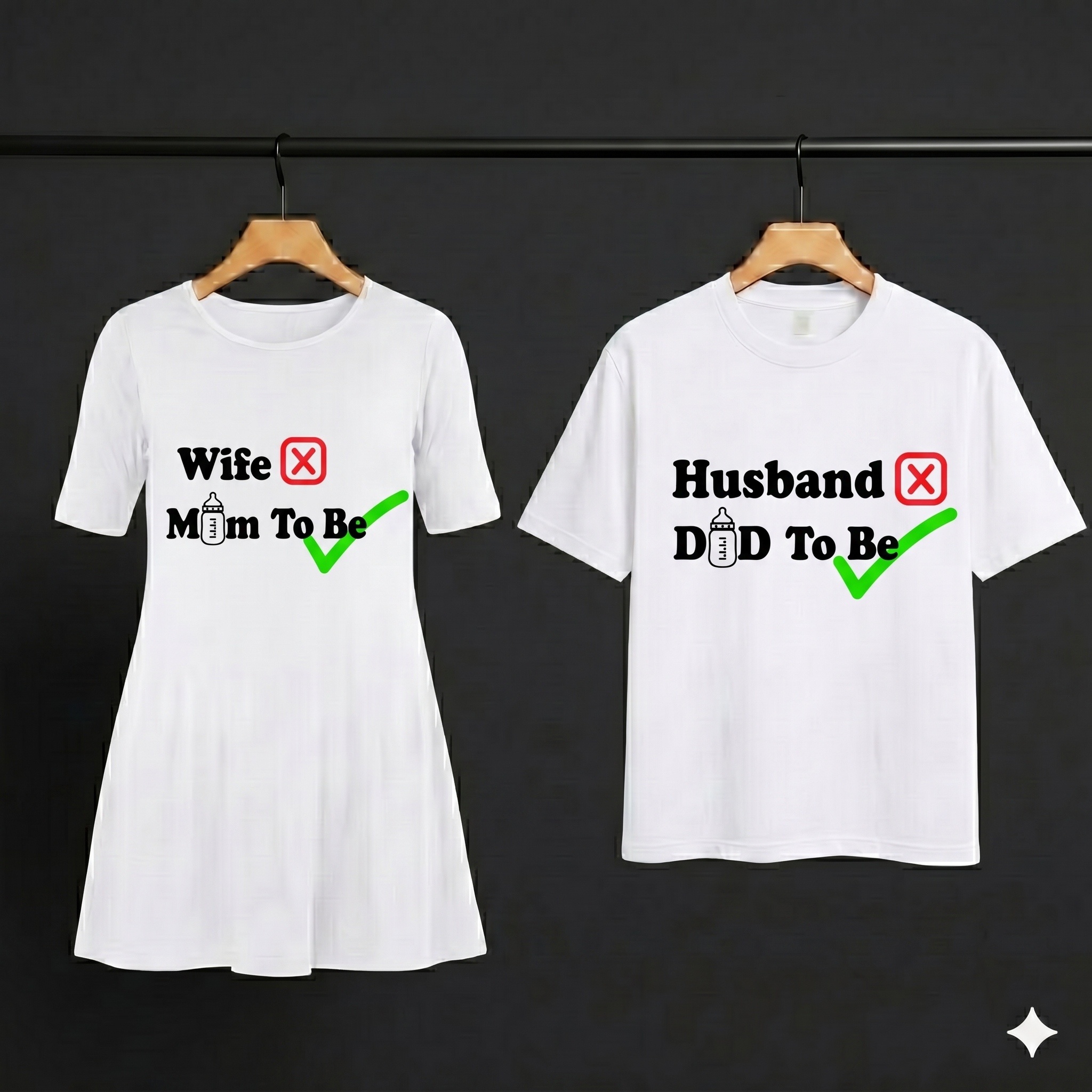 No More Husband-Wife White Tshirt & Dress